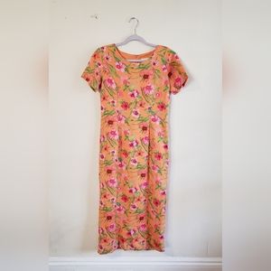 Chadwick's vintage orange midi dress size 6